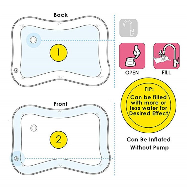 Baby Water Playing Mat Inflatable Aquarium Tummy Time Toy Water Cushion Infants Toddlers Water Fill Prostrate Water Mat Pad